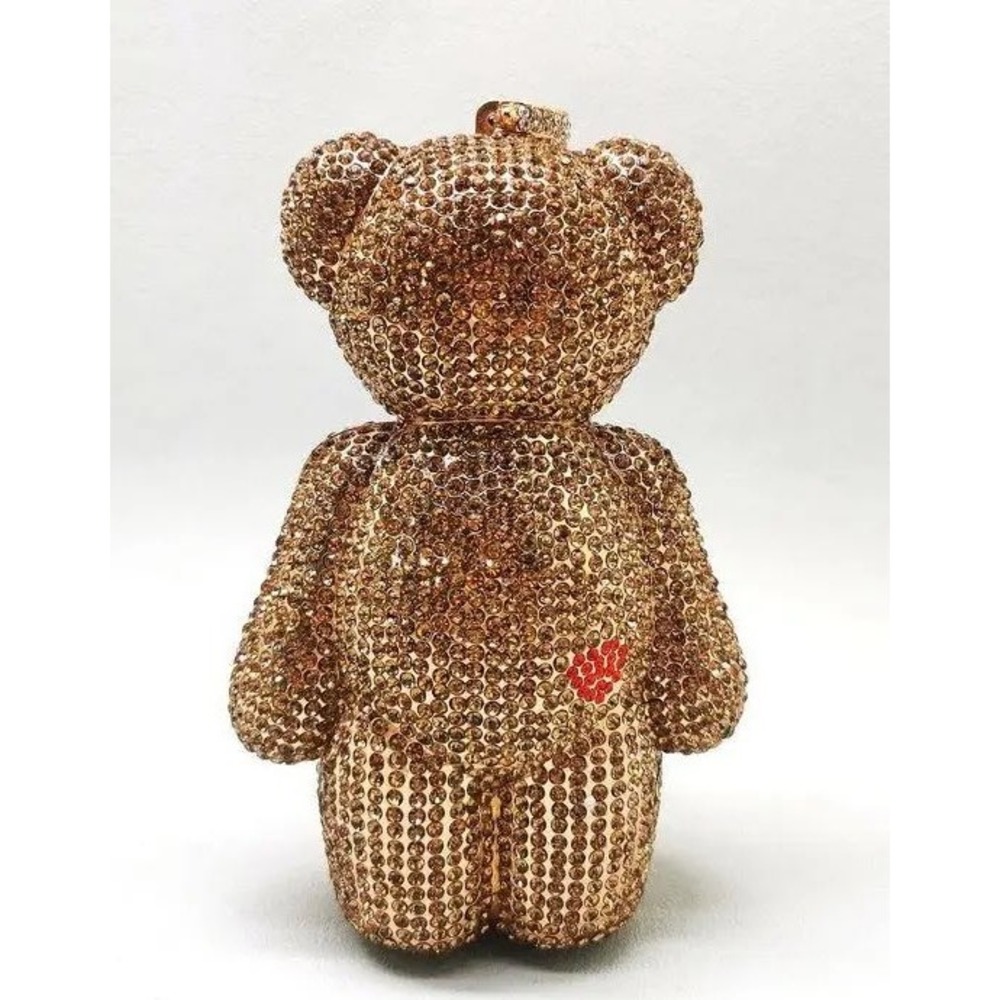 Panda Teddy Bear NEW Rhinestone Crystal Clutch Bag Purse Minaudiere Whimsy Bling - Picture 3 of 15